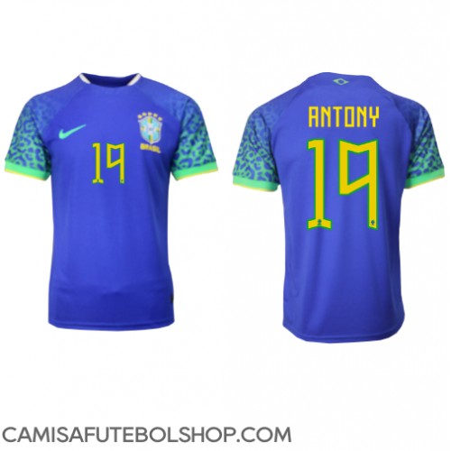 Camisa de time de futebol Brasil Antony #19 Replicas 2º Equipamento Mundo 2022 Manga Curta